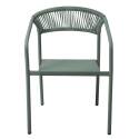 Chaise de jardin en aluminium et rotin synthétique avec accoudoirs