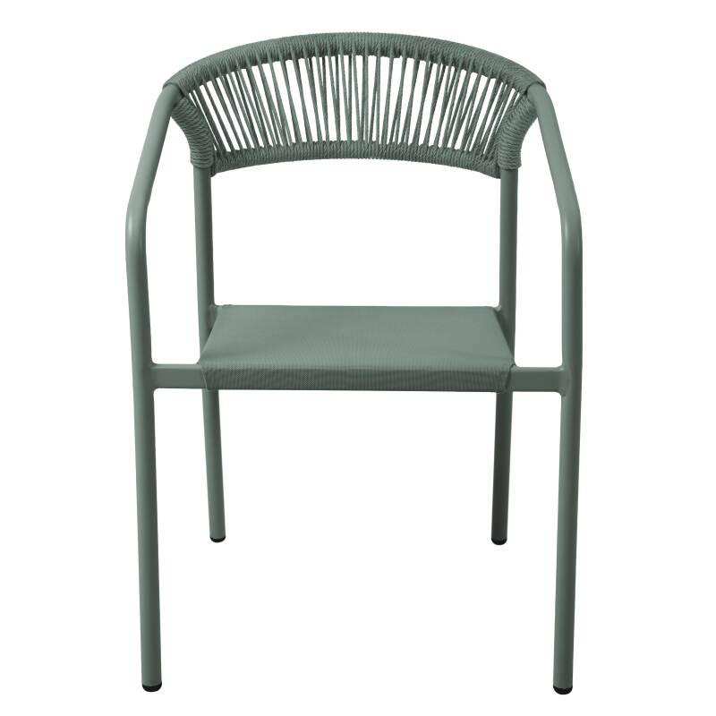 Chaise de jardin en aluminium et rotin synthétique avec accoudoirs (4/7)