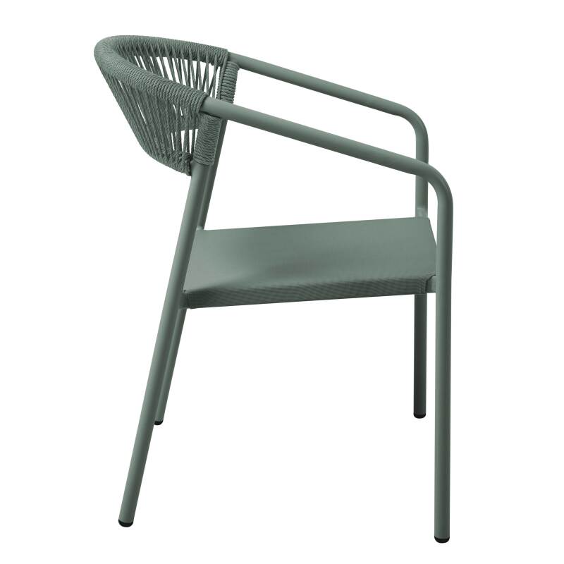 Chaise de jardin en aluminium et rotin synthétique avec accoudoirs (5/7)