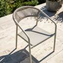Chaise de jardin en aluminium et rotin synthétique avec accoudoirs
