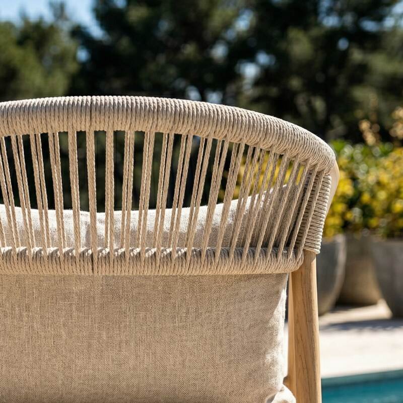 Chaise de jardin en aluminium et rotin synthétique avec accoudoirs (3/7)