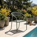 Chaise de jardin en aluminium et rotin synthétique avec accoudoirs