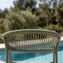 Chaise de jardin en aluminium et rotin synthétique avec accoudoirs