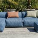 Salon de jardin modulable 5 places avec 2 chauffeuses, 1 fauteuil d'angle, 1 méridienne et 1 pouf