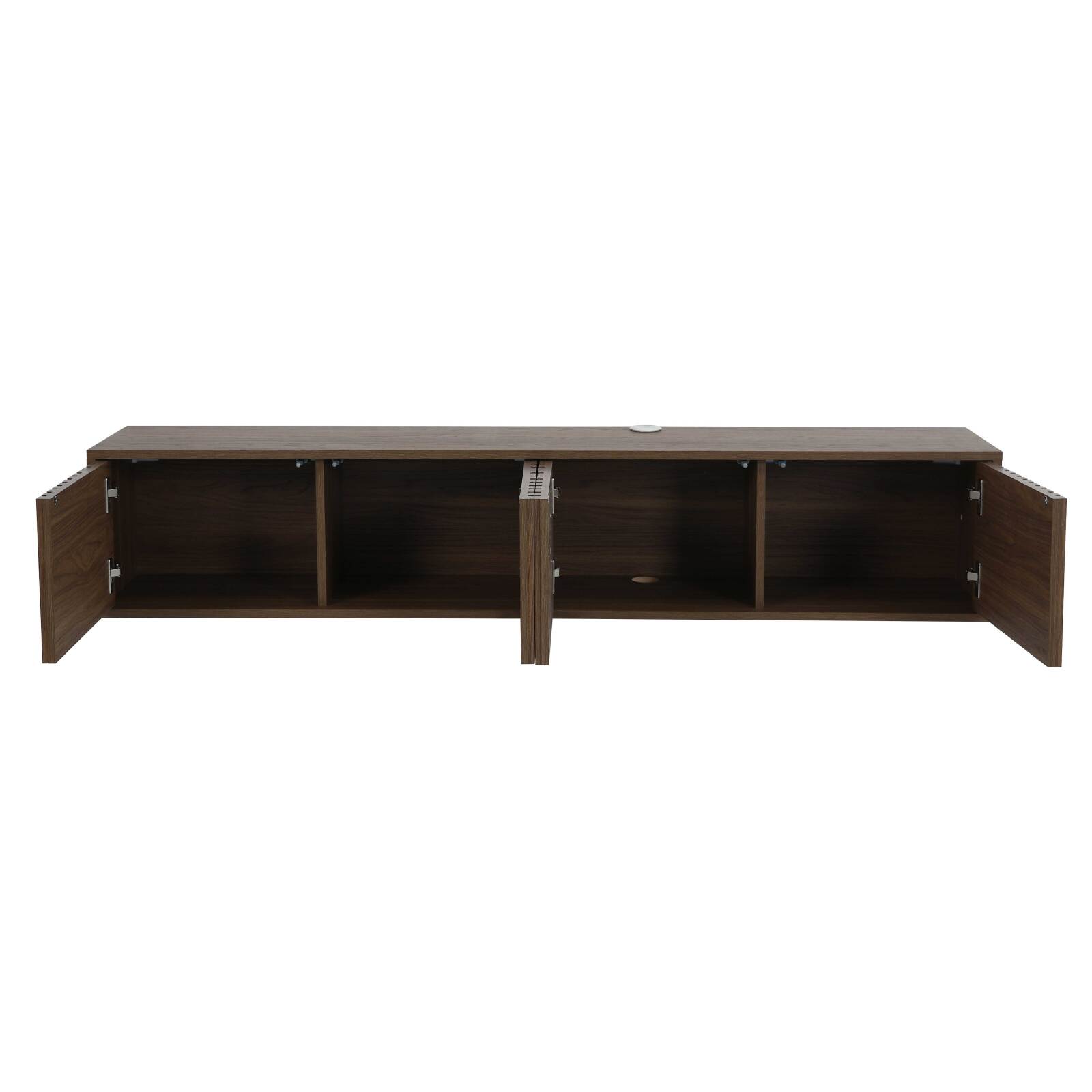 Meuble TV suspendu effet bois clair 160 cm style scandinave