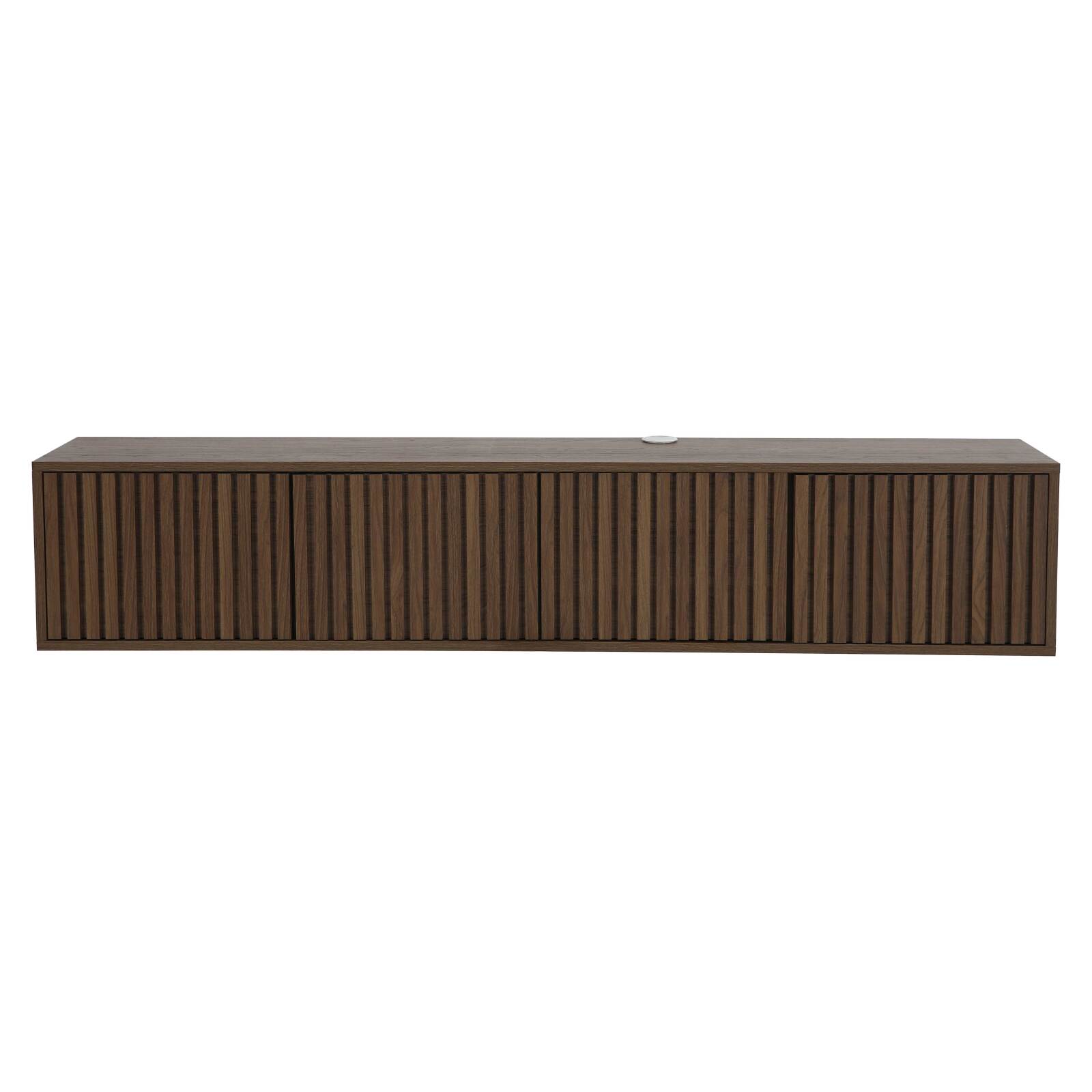 Meuble TV suspendu effet bois clair 160 cm style scandinave