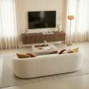 Meuble TV suspendu effet bois clair 160 cm style scandinave
