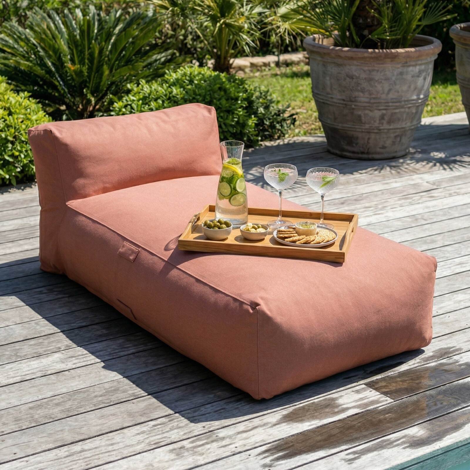 Méridienne pour salon de jardin modulable