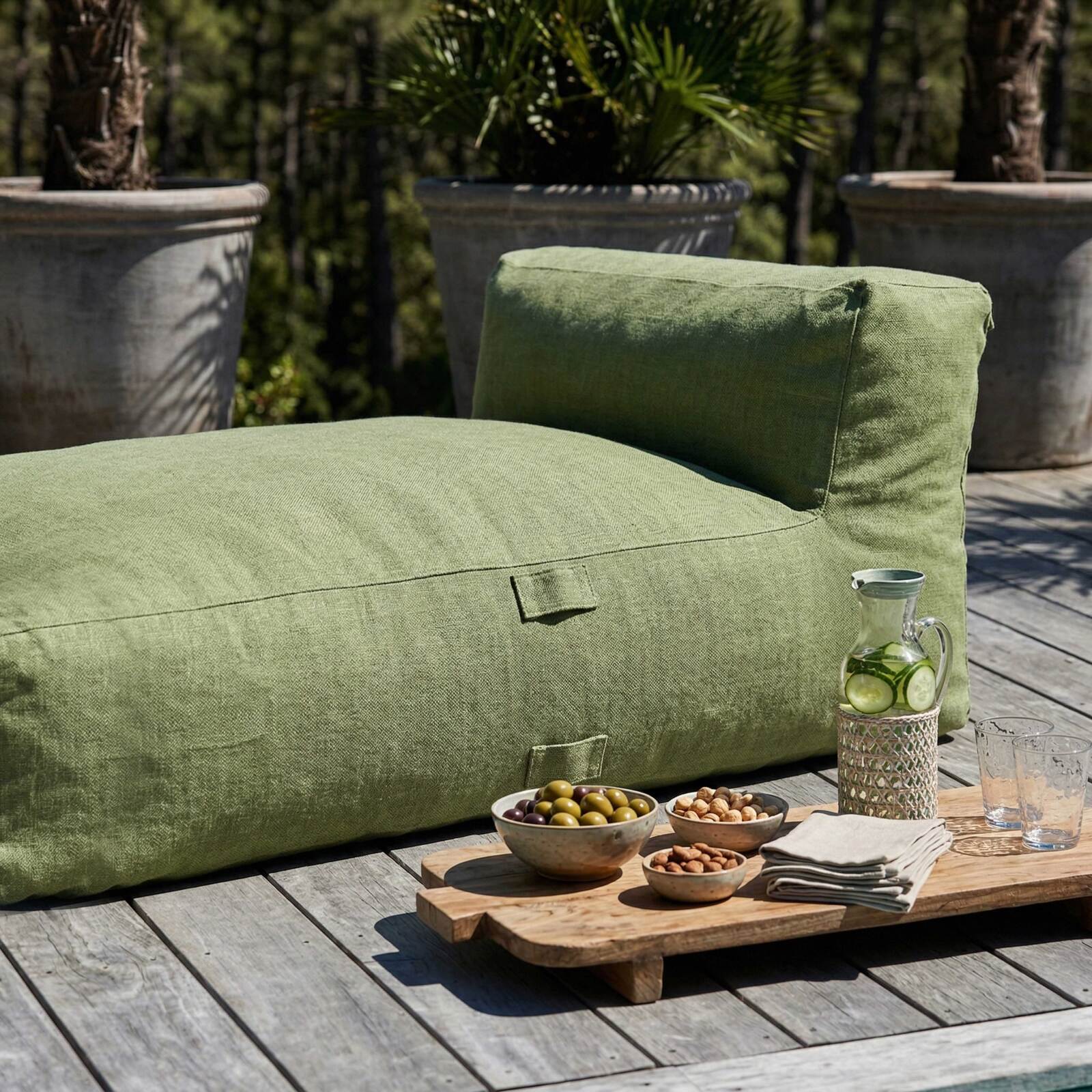 Méridienne pour salon de jardin modulable