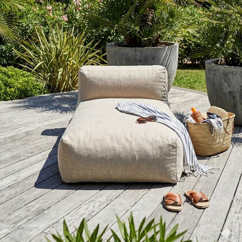 Méridienne pour salon de jardin modulable