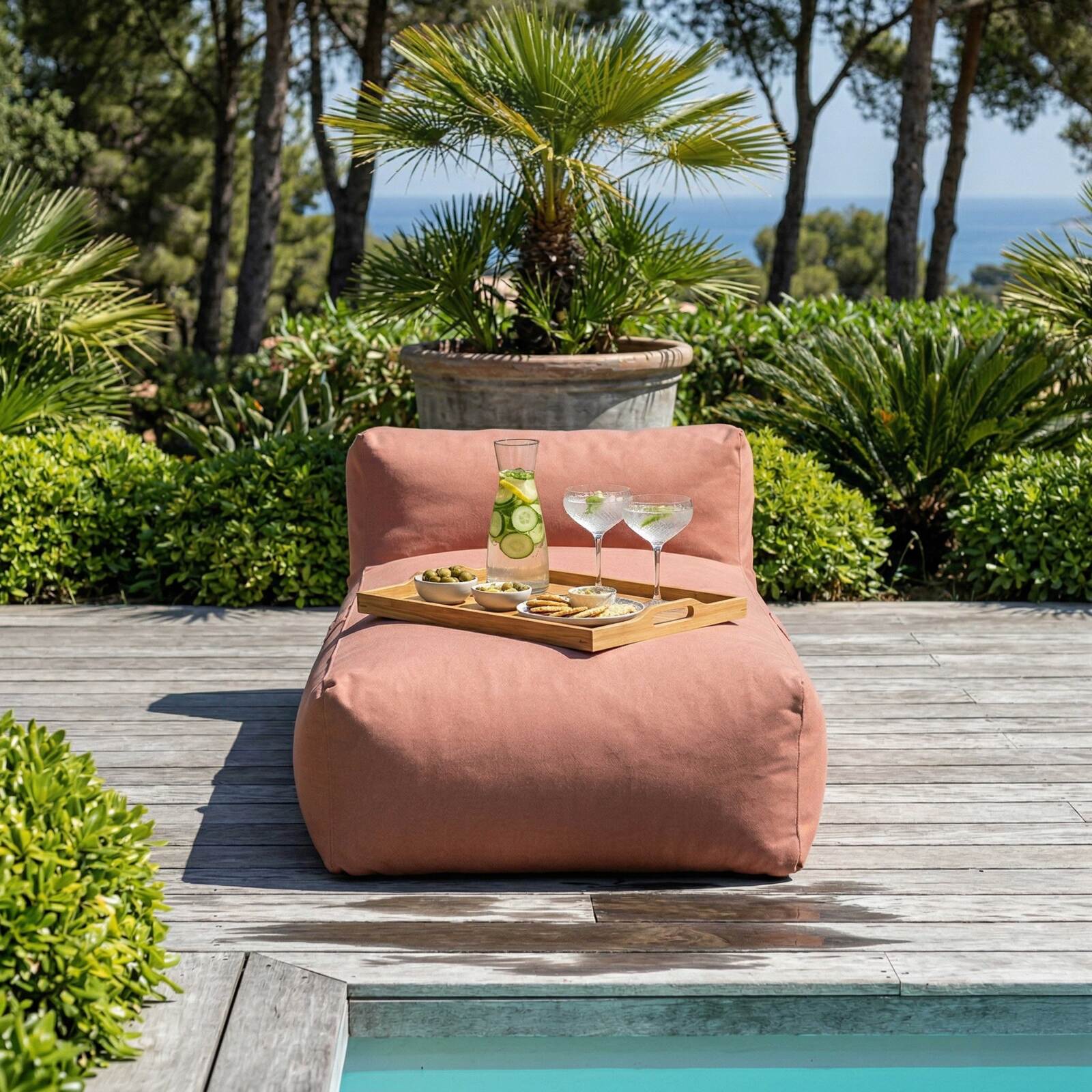 Méridienne pour salon de jardin modulable