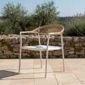 Chaise de jardin en métal et rotin synthétique avec accoudoirs - Ambiance