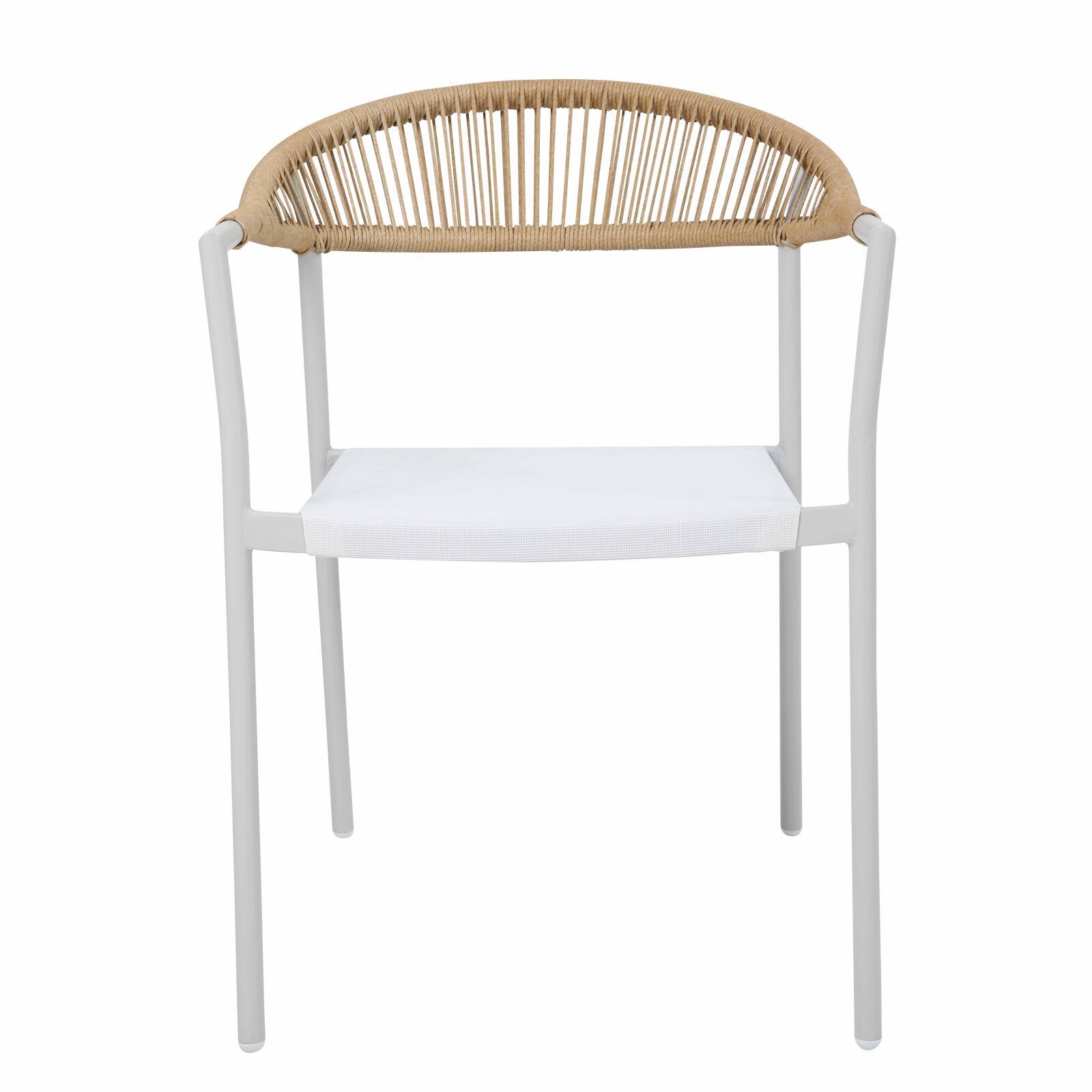Chaise de jardin en métal et rotin synthétique avec accoudoirs