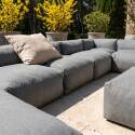 Salon de jardin modulable 8 places avec 5 chauffeuses, 1 fauteuil d'angle, 1 méridienne et 1 pouf