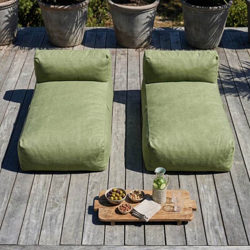 Salon de jardin modulable 2 places avec 2 méridiennes (2/6)