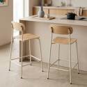 Chaises hautes en bois et métal - Lot de 2