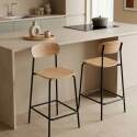 Chaises hautes en bois et métal - Lot de 2