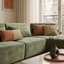 Canapé modulable d'angle 4 places en tissu avec coussins dossier ajustable