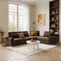 Canapé modulable d'angle 4 places en tissu avec coussins dossier ajustable
