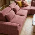 Canapé modulable d'angle 4 places en tissu avec coussins dossier ajustable