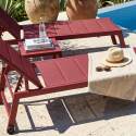 Bains de soleil aluminium et textilène inclinables 5 positions avec roues - Lot de 2