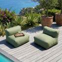 Salon de jardin modulable 2 places avec 2 chauffeuses