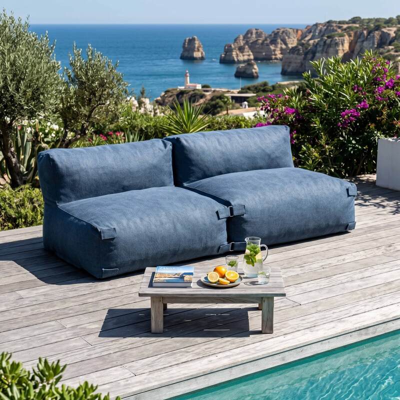 Salon de jardin modulable 2 places avec 2 chauffeuses