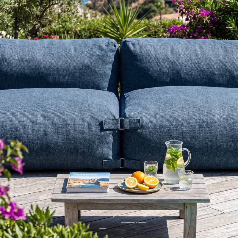 Salon de jardin modulable 2 places avec 2 chauffeuses (2/7)