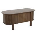 Table basse relevable effet bois ovale 100x48 cm