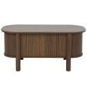 Table basse relevable effet bois ovale 100x48 cm