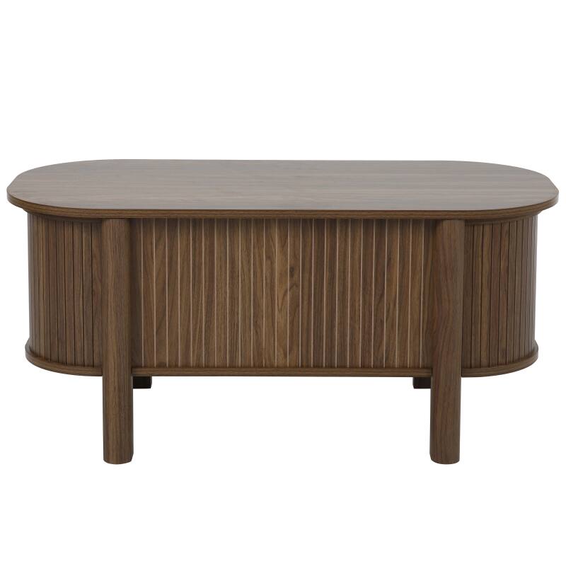 Table basse relevable effet bois ovale 100x48 cm (5/7)