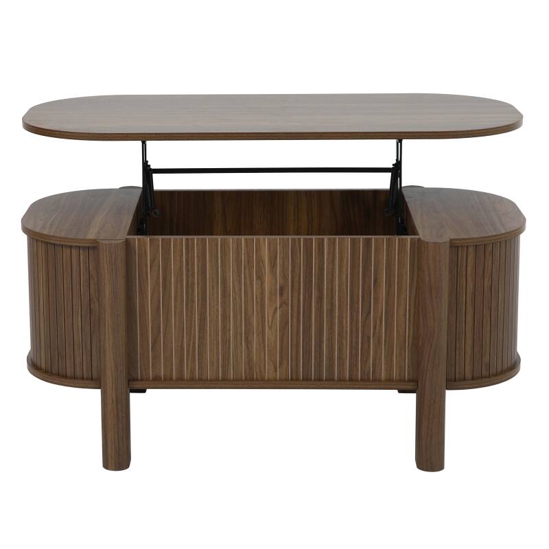 Table basse relevable effet bois ovale 100x48 cm (6/7)