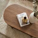 Table basse relevable effet bois ovale 100x48 cm