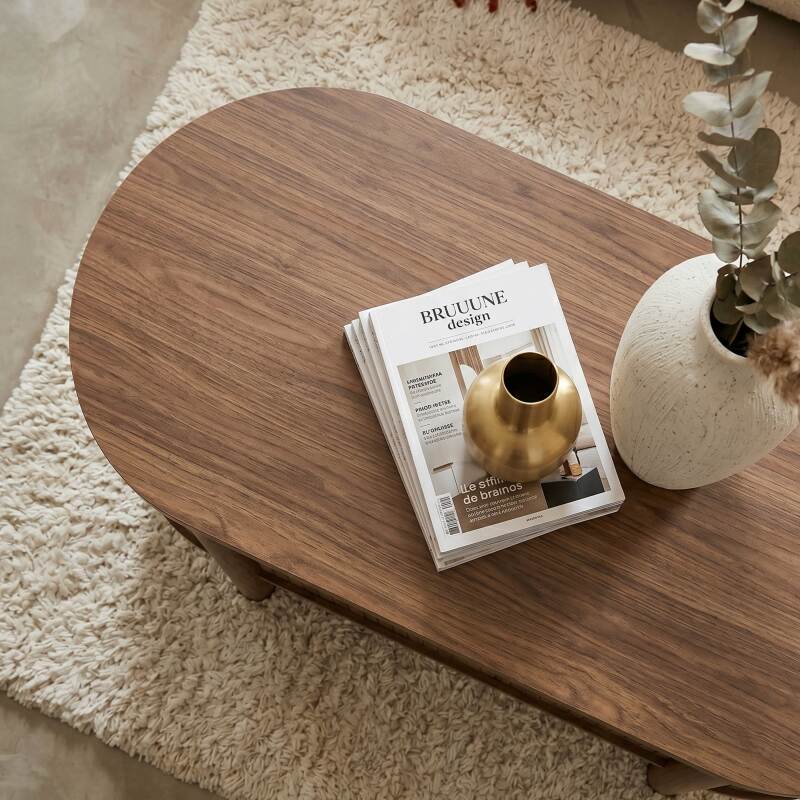 Table basse relevable effet bois ovale 100x48 cm (3/7)