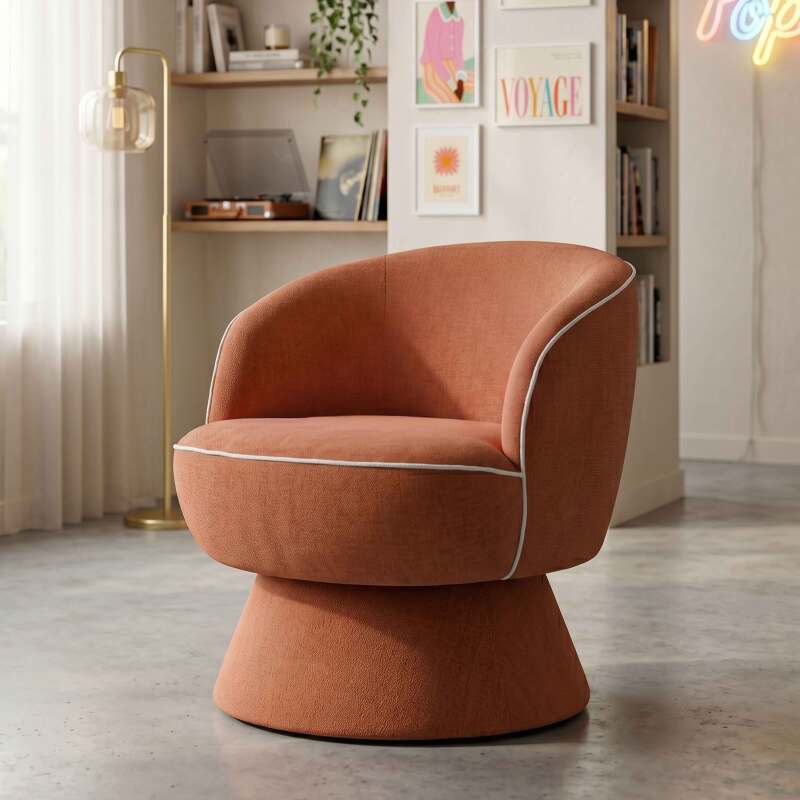Fauteuil pivotant en tissu