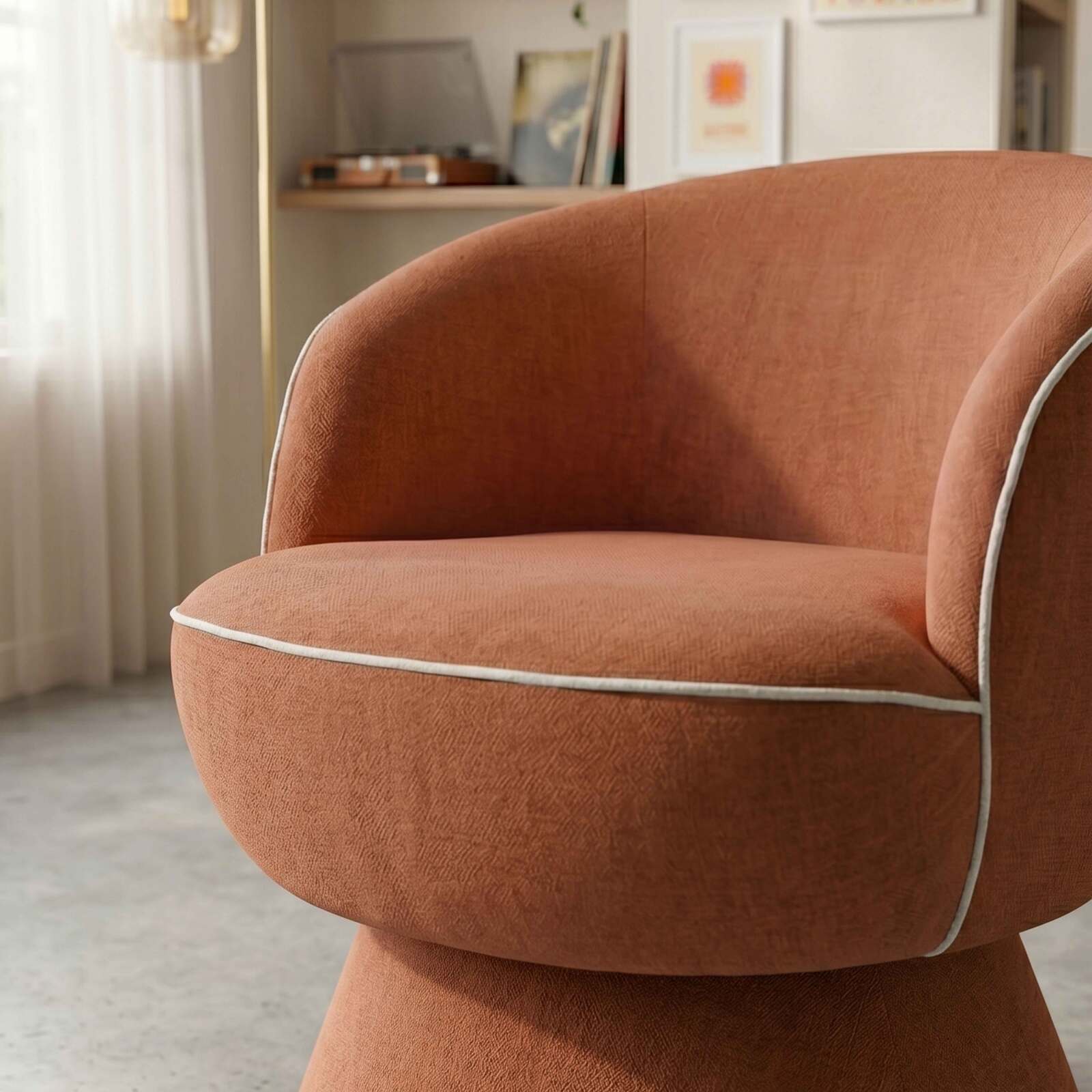 Fauteuil pivotant en tissu