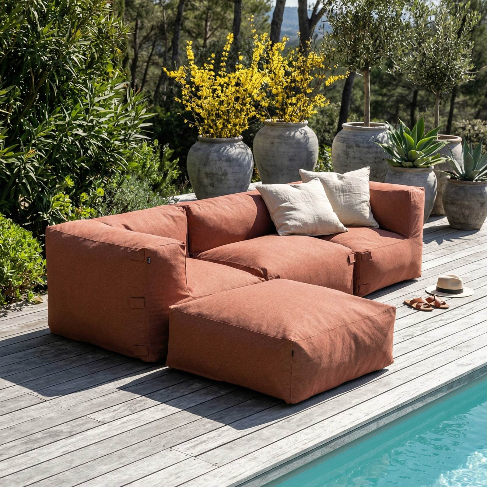 Chauffeuse pour salon de jardin modulable