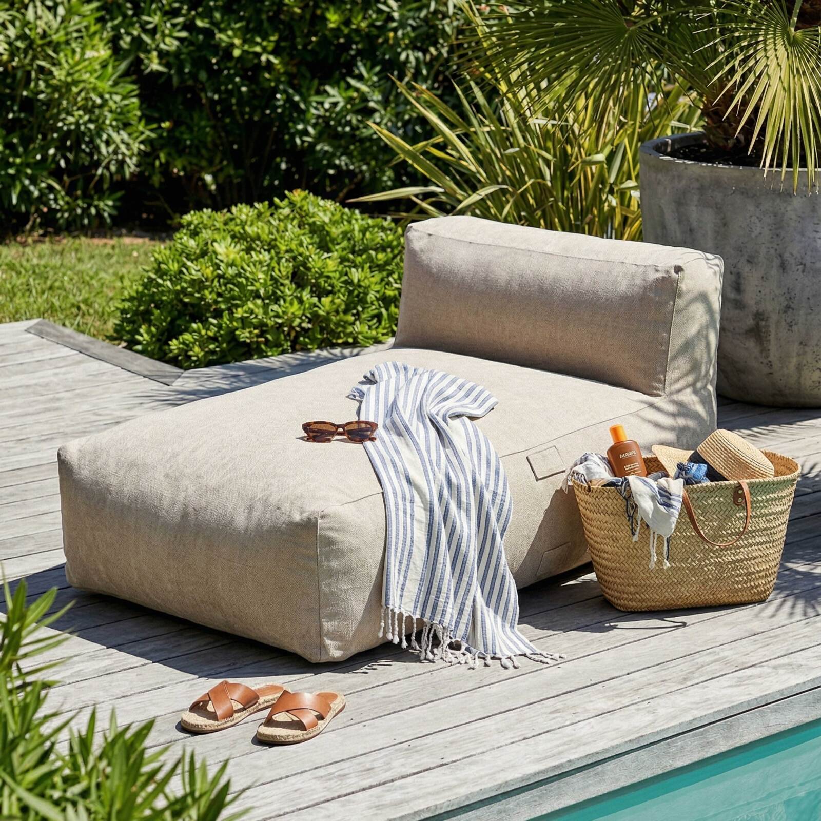 Méridienne pour salon de jardin modulable