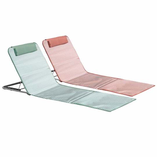 Lot de 2 matelas de plage pliants rayés jaune et rouge
