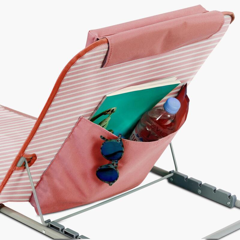 Lot de 2 matelas de plage pliants rayés bleu et rouge (3/7)