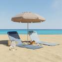 Lot de 2 matelas de plage pliants rayés bleu et gris