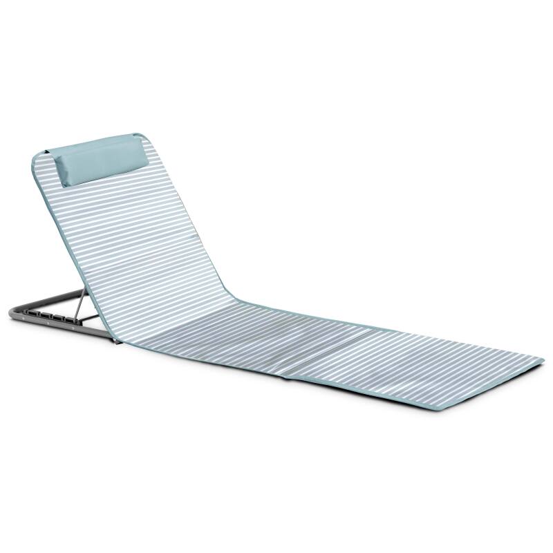 Lot de 2 matelas de plage pliants rayés bleu et gris (3/7)