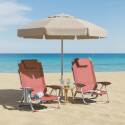 Lot de 2 chaises de plage pliantes inclinables 4 positions