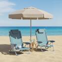 Lot de 2 chaises de plage pliantes inclinables 4 positions