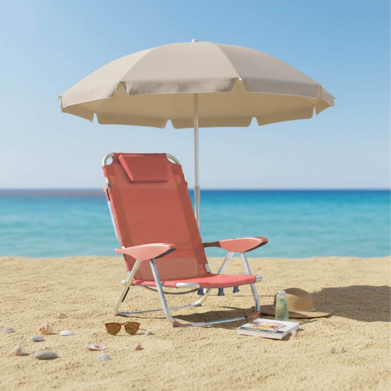 Lot de 2 chaises de plage pliantes inclinables 4 positions (23/32)