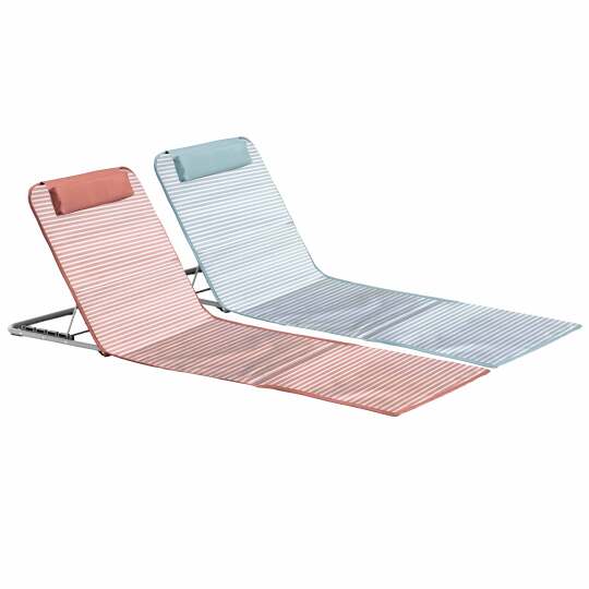 Lot de 2 matelas de plage pliants rayés rouge et gris