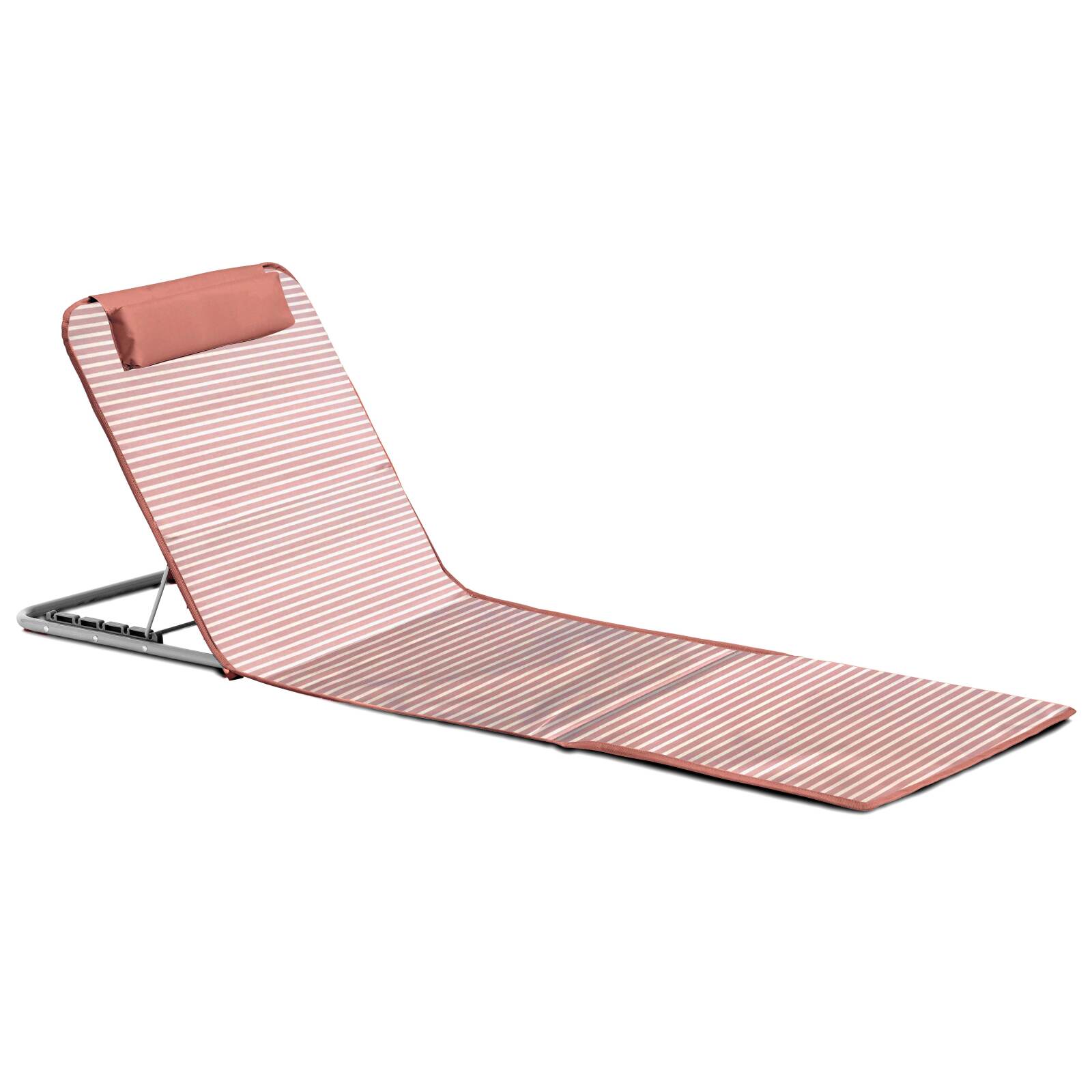 Lot de 2 matelas de plage pliants rayés rouge et gris