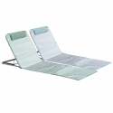 Lot de 2 matelas de plage pliants rayés jaune et gris