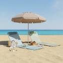 Lot de 2 matelas de plage pliants rayés jaune et gris