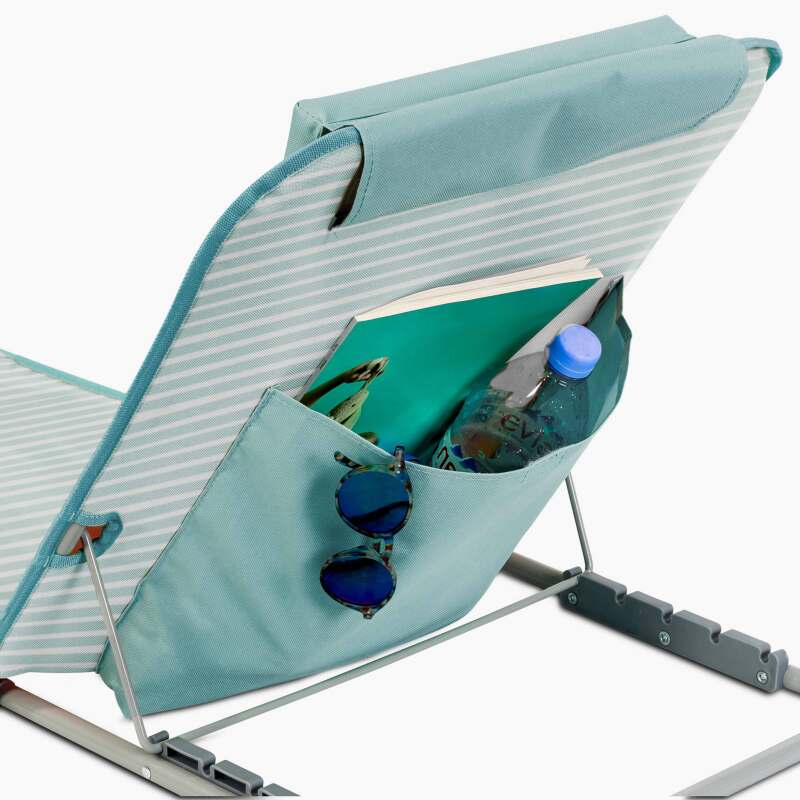 Lot de 2 matelas de plage pliants rayés jaune et gris (5/7)